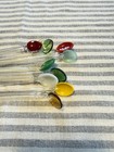 Vintage Assorted Glass Swizzle Sticks   Set Of 10   Hand Blown Cocktail Spoons