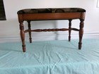 Vintage Mahogany Finish Hollywood Regency   Bench vanity stool   24  x14  x16  