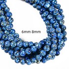Mohave Copper Royal Blue Turquoise Smooth Round Beads 6mm 8mm 10mm 15 5   Strand