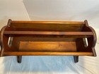 Vintage Solid Wood Magazine Rack Holder Stand Newspaper Record Spindle 19 25 