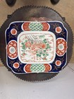 Antique Japanese Imari 13  X 11  Square Charger Large Size Platter 1800s