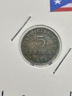 1896 Puerto Rico          5 Centavos Silver Coin  rare  Just Brilliant        
