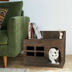 Rustic Wood Cat House Pet Dog Puppy Bed Platform Bed Hideout Stand Indoor Decor