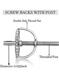 14k White Gold Replacement 1 Pair Screw Back For Stud Earrings Value  75 00