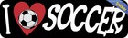 10x3 I Love Soccer Bumper Sticker Vinyl Window Sports Decal Vehicle Stickers