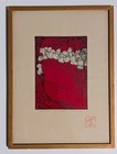 Vintage Japanese Kaoru Kawano 1916-1965 Woodblock Print Signed Girl Framed