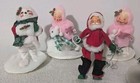Lot Of 6 Vintage Annalee Dolls Christmas Winter Snowman Santa Skier Figures