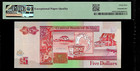 Belize 5 Dollars 1996 Pmg 65 Epq Unc Pick   58 Queen Elizabeth Ii Central Bank