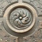 Antique Carved Panel Door Solid Walnut Wood Display Circle Flower Panel 25  X 24