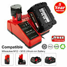 Charger For Milwaukee M 18 18volt M 12 18v Lithium Battery 48-59-1812 48-11-1860