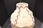 Antique Victorian French Lamp Shade Art Nouveau W Fringe Embroidered Vintage 16 