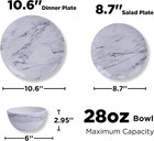 Tp 12-piece Dinnerware Set  Melamine Dishes Set With Bowls And Plates  Non-break
