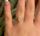 She Said Yes Marquise Moissanite 18k Yellow Gold Ring Diamond Accents 6 5