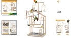 Bird Perch Gym - Natural Wood 4-layer Playstand For Cockatoos   Budgies