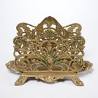 Vintage Brass Art Nouveau Style Letter Holder Napkin Holder Ornate Antique