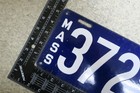 Massachusetts Porcelain 1913 License Plate Tag Ma   Mass  37258  aycf 