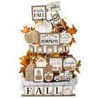 24 Pcs Fall Tiered Tray Decoration Set Vintage Thanksgiving Sign