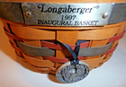 Longaberger 1997 Inaugural Basket With Pewter Tie-on Box Pamphlet