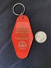 Hotel California 1 Dark Desert Highway 76 Old Motel Style Red Keychain