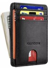 Leather Slim Minimalist Front Pocket Cardholder Wallets For Men Rfid Blocking