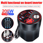 Car Power Inverter 12v 24v To 220v Converter Type-c   4 usb Fast Charger Socket