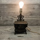  Vtg Antique Crescent Cast Iron Miniature Cook Wood Stove Salesman Sample  