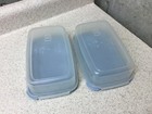 Lot Of 2 Rubbermaid Servin Saver   11 Storage Container Blue Lid 24oz Rectangle