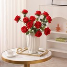 10 Pcs Red Artificial Roses Silk Flowers For Home Wedding Decor Centerpieces