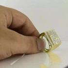 2 08ct Vvs1 Round Cut Lab-created Diamond Men s Anniversary 14k Gold Finish Ring