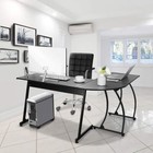 Home Office Desk L Shaped Desk Corner Computer Gaming Laptop Table Workstation