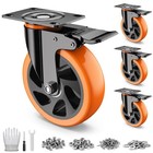 5 Inch Casters Wheels  Heavy Duty Casters Set Of 4 Load 2200lbs With Brake  Lock