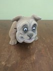 Vintage Large Nodding Head Bulldog Bobblehead Nodder Spiked Collar Dog Flocked