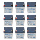 Power-sonic 12v 5ah Sla Battery Replacement For Apc Smart-ups Rt 3000 - 9 Pack