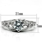 Silver Solitaire Ring Fancy Setting Cz Cubic Zirconia Rhodium Plated Womens