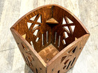 Antique Arts   Crafts Mission Style Quarter Sawn Oak Wastebasket  12a