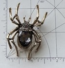 Tarantula   Spider   Brooch Pin Silver Tone Metal W crystals