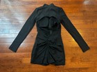 Women s Black Open Back Romper Bodysuit Athletic Workout Jumpsuit Size M
