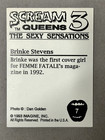 Scream Queens 3 Card - Brinke Stevens Signed Autographed  7