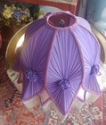 Victorian Purple Fringe Lamp Shade   Inside Lining Show Wear  Needs To Be Redone