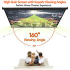 Black Projector Screen Pull Down 16 10 Foldable Wall Mount Hd Projection Screen