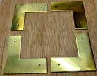 Vintage Campaign Brass  l  Hardware  Set Of 4 Slight Blemish On Surface As Is