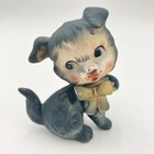 Vtg 50s Anthropomorphic Puppy Figurine Bisque Kitsch Big Blue Eyes Dog  1563