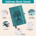 Hardcover Address Book  Alphabetical Tabs  Large Print  Password Space  Green