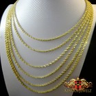 10k Men s Women s Real 10k Yellow Gold Hollow Rope Chain Necklace 2mm 16 26 Inch