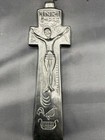 Vintage Owen Irish Turf Crafts Kiln Made Inri Cross Crucifix Celtic Black Carved