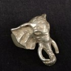 20mm Old Chinese Tibet Silver Carving Elephant Head Statue Ring Gift Collection