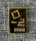 1 Gram Gold Bar - Valcambi Suisse  9999 Fine Gold