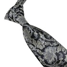 New Luxury Paisley Gray Beige Black Woven Skinny Silk Classic Men s Tie Necktie