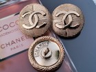10pcs Stamped Chanel Cc Gold Round Button 20mm