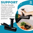 Pan Buddy   - Vertical Attachment For Handle- Adds Universal  Black